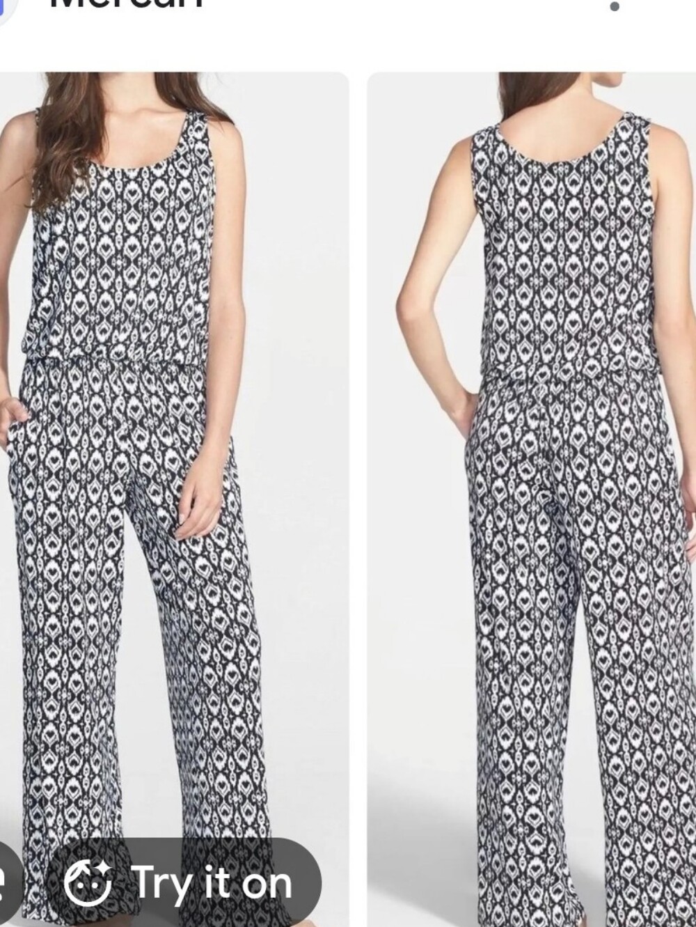 Mercer & Madison Geometric Black and White  jumpsuit